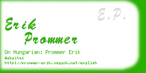 erik prommer business card